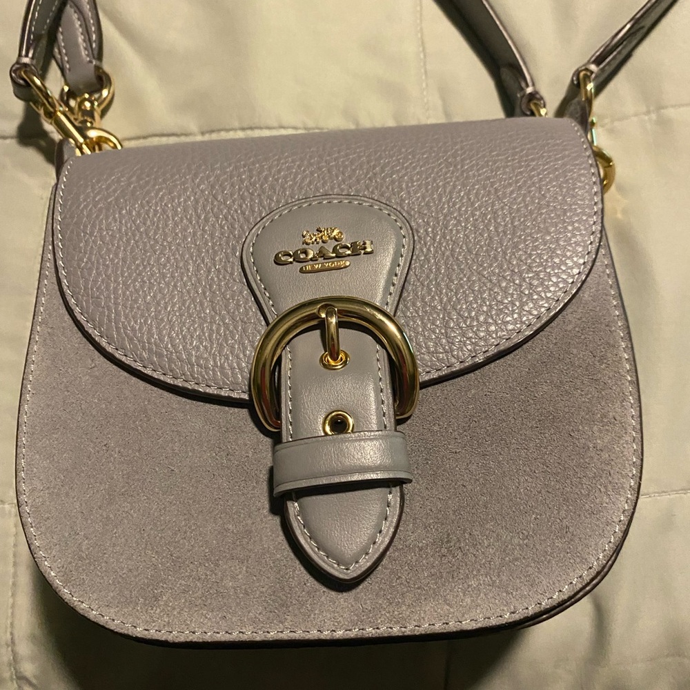 Coach Light Gray Leather Crossbody Bag